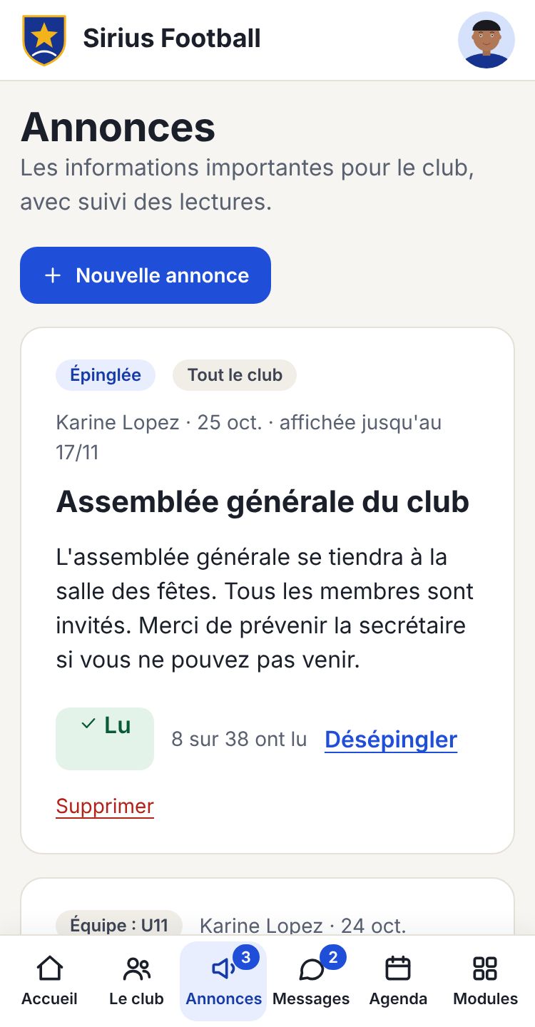 Annonce de l'assemblée générale, lue par 8 membres sur 38